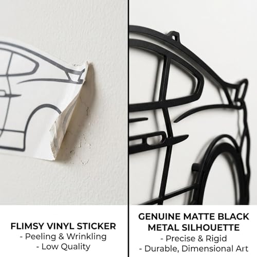 Image of Herrlich Homes Mustangg Car Metal Wall Art | Metal | Easy to Hang | Car lover Gift | Classic Silhouette Metal Wall Decor | 70 cm