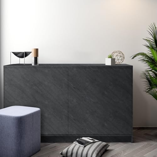 Hode Klebefolie Möbel Grau 90x500cm Möbelfolie Betonoptik Selbstklebende Folie für Möbel Küche Fensterbank Schrank Dunkelgrau Wasserdicht Vinyl Tapeten