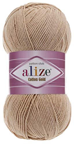 Image of 55% Cotton 45% Acrylic Alize Cotton Gold Yarn 1 Skein /Ball 100 gr 360 yds (262-Beige)