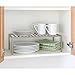 Seville Classics Iron Slat Expandable Kitchen Counter and Cabinet Shelf, Platinum