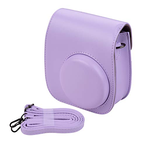 KKmoon Porta-bolsa para câmera instantânea portátil em couro PU com alça de ombro compatível com Fujifilm Fuji Instax Mini 11