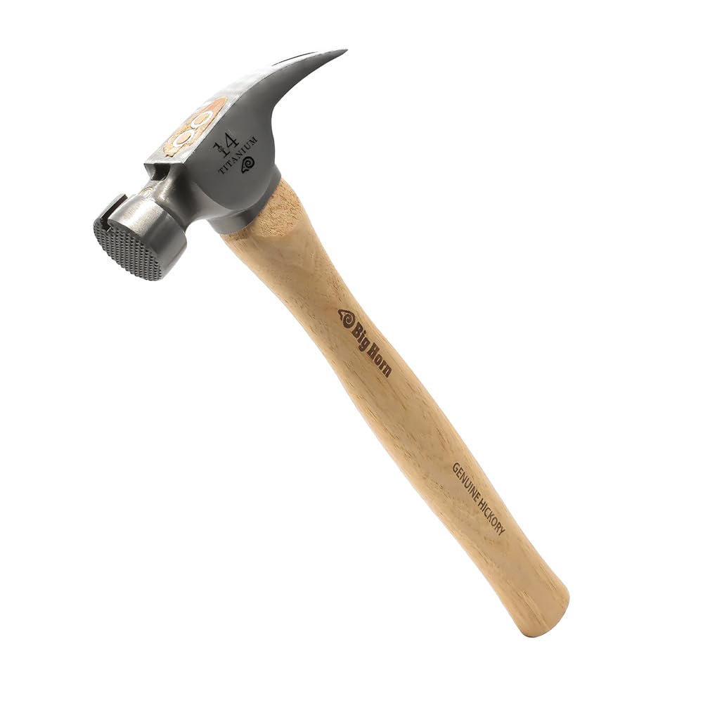 Big Horn 15150 14 Oz Tiger Titanium Hammer with Straight Hickory