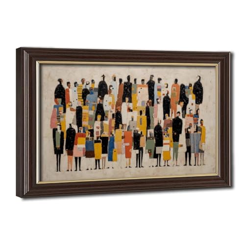Peinture à l'huile figurines abstraites colorées pour réveiller un mur blanc de bureau