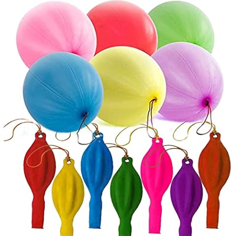 50 x 8g Thick Assorted Colours Of Children's Punch Balloons, 18 Inch, Strong Punching Balloons By Cathys Candy Cart, Party Bag Toys For Kids, Party Games. Colours Sent At Random Cover