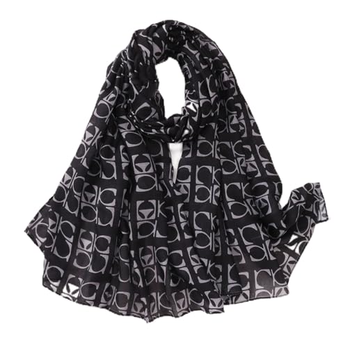 Image of FACELESS Polyester Printed Tie Dye Headscarf, Long Scarf (2, Letter+Black)