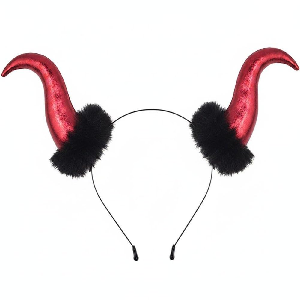 Sslvya Devil Horns Hairband Funny Devil Headband Halloween Hair Hoop for Fancy Dress Carnival Cosplay and Theme Parties Accessory