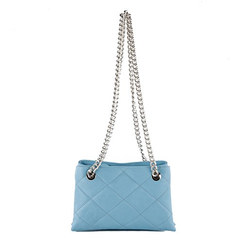 Sac à bandoulière Cleo Bleu Anna Cecere en cuir sac à main femme bleu azur ACCLEO16ACQUA