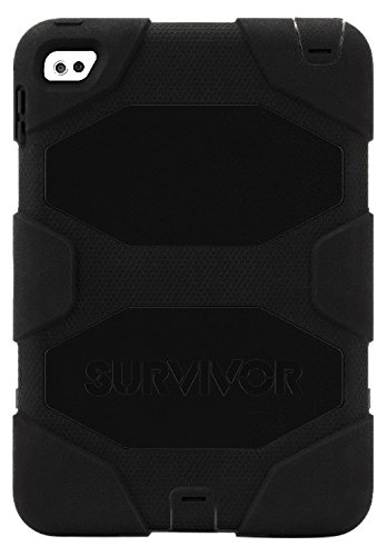 Griffin iPad Mini 4 Case with Stand, Black Survivor All-Terrain, [Rugged] [Protective] [Dual Layer] [Heavy Duty] [Shock Absorpti