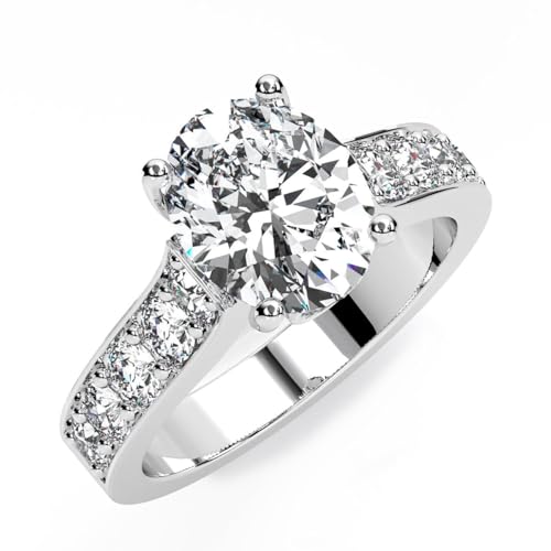 SP GOLD 3.50 CT Oval Diamond Moissanite Engagement Ring Wedding Ring Band Set Solitaire Silver Jewelry Setting For Woman Anniversary Ring Gift2