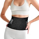 AWTOK Abdominal Waist Support Wrap, Compression Belt for Men and Women Black