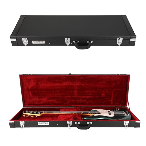 Image of GHOSTFIRE Electric Bass Super Thick Hard Case for Bass, V-EB Black | Portable Hard-Shell Case With Lock, Super Thick Case Fit for Bass, Soft Velvet Lining Suitable Inner Design