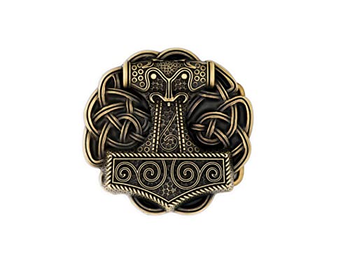 Haquil Gold Plated Stainless Steel Vintage Celtic Knot Belt Buckle Viking For Men Bronze Viking Belt Western Scottish Sliver Belt cover