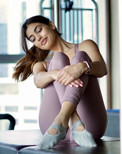 Image of Mint & Oak Pilates Socks with Grips for Women, Ankle Length Non-Slip Yoga Socks, Cotton Ideal For Yoga, Pilates, Gym, Workout, Cute Women's Gift