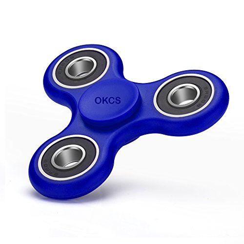 Preisvergleich Produktbild OKCS Fidget Spinner Spielzeug Tri Spinner Stresslöser Konzentration Rundes Design - Blau