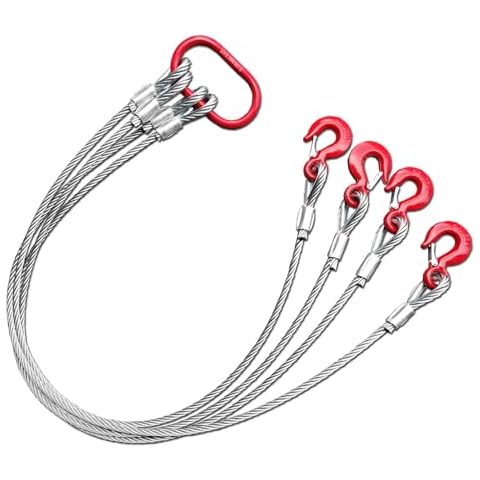 4 Leg 3 Ton Wire Rope Sling with Hooks Cover