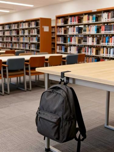 Suporte de mochila de mesa removível com gancho lateral de mesa que economiza espaço para estudantes em sala de aula