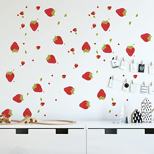 SAOMOUR Strawberry Decor 92 Pieces Stickers, PVC Material, Waterproof, Custom Style, Wall Stickers