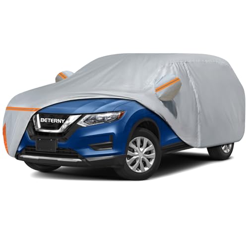 Image of Car Cover for 2008-2026 Nissan Rogue, Waterproof Custom-fit All Weather Sun Rain UV Dust Snow Protection Outdoor Rogue Full Car Cover with Door Zipper and Cotton Lining-Grey
