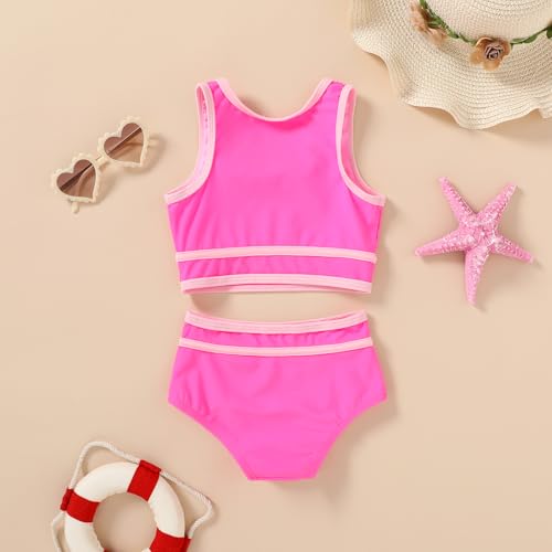 Image of YOUNGER TREE Girls Swimsuit Sleeveless Tankini 2 Piece Bikini Sets Beach Sport Bathing Suit for Toddler Kids Girl
