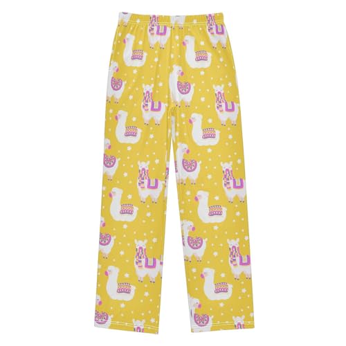 ZZXXB Ethnic Llama Stars Boys Long Pants Soft Trousers Elastic Waist Kids Lounge Bottoms with Pockets S-XL
