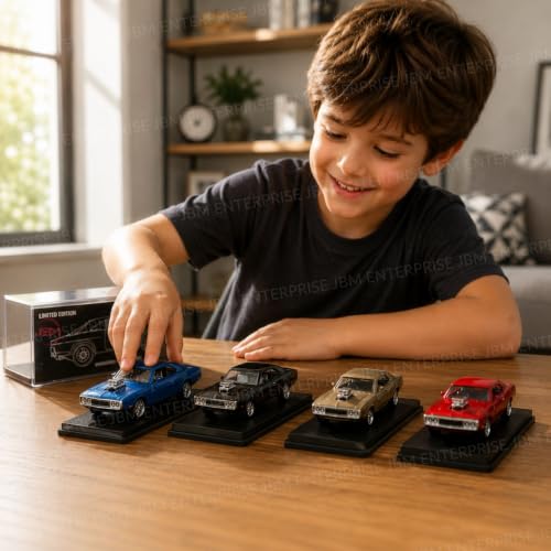 Image of Fast & Furious Inspired Luxury Street Muscle Racer Die-Cast 1:64 Scale Collectible Model with Premium Finish, Authentic Styling, Detailed Bodywork, Smooth Free Wheels, Display Box (Golden)