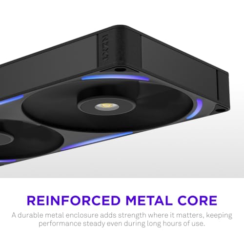 Image of NZXT F280X Performance Single-Frame Fan - 2X 140mm PWM RGB PC Case Fans - Max Airflow & Static Pressure - Low Noise - LCP Frame & Blades - Magnetic Fluid Dynamic Bearing - 30mm Thick - Black
