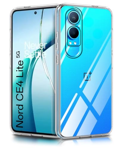 Image of WOW IMAGINE Crystal Clear Transparent Back Case Cover for 1+ OnePlus Nord CE 4 Lite 5G | Full Device & Camera Protection Shockproof TPU | Flexible Silicone Back Cover Case - Transparent