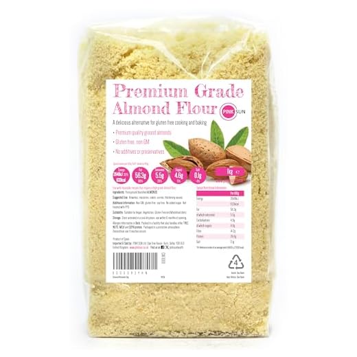PINK SUN Farina di Mandorle 1kg Mandorle Macinate Senza Glutine per la Cottura al Forno Pelate e Sbollentati 100% di Puro Vegani Vegetariani Dolci Non OGM Ground Almonds Flour 1000g Bulk