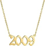 Taille: Pendentif numéro de l'année 32 * 12 mm / 1.26 * 0.47 inch. Longueur de la chaîne en acier inoxydable 45cm / 18 pouces.