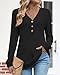 HOTGIFT Womens Sweaters Black Long Sleeve Shirts Casual Fall Winter Fashion Tunics Tops Loungewear Clothes 2025 XX-Large