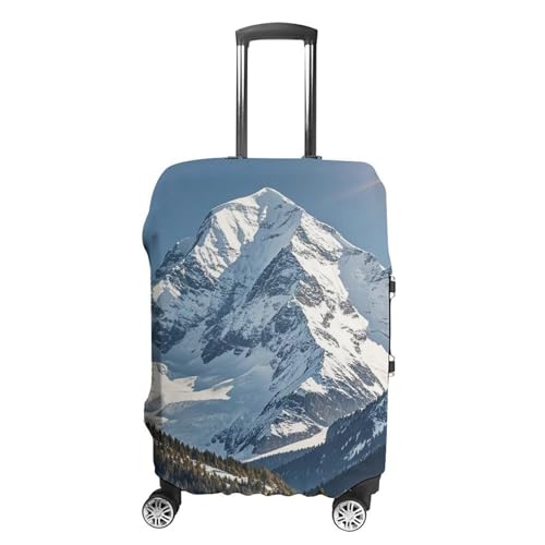 Spectacular Snowy Mountains Printed Luggage Cover Protector, Fits 18-32 Inch Luggage