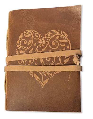 Image of AccuPrints Handmade Leather Journal 240 pages, Travel Diary with Inspirational Quote, Vintage Craft Paper Notebook for Writing Sketching, Compact Size with Strap Closure