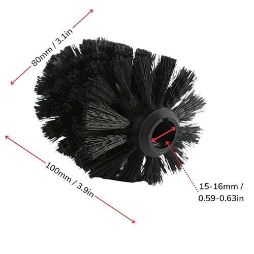 Image of 3PCS Toilet Brush Head Replacement Refills, Easy Screw-On Design, Sturdy Simple Compact Replaceable Stiff Bristles, Make Deep Cleaning, Good Grip for Bowl Plunger in Guest Office Master Bathroom-Black