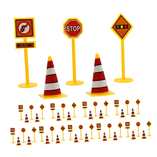 Vaguelly 10 Sets Traffic Signs for Road Sign Street Signal Models Kit for Creative Play for and Fun Learning Activities