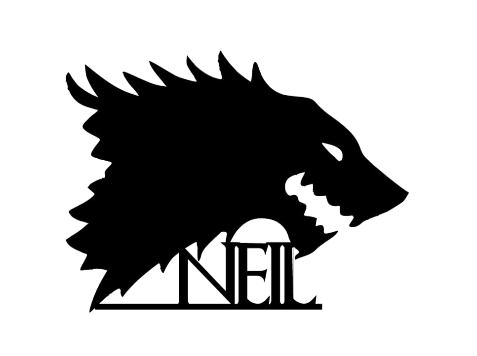 Personalised GOT Stark Wolf Sigil Card Cake Topper, Birthday