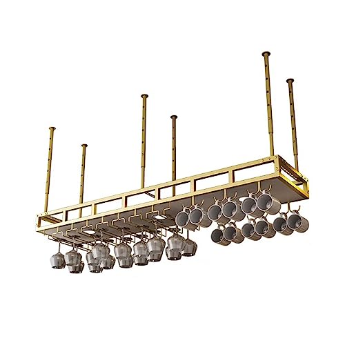 Support à verres à vin de plafond suspendu hauteur réglable pour bar café et cuisine moderne
