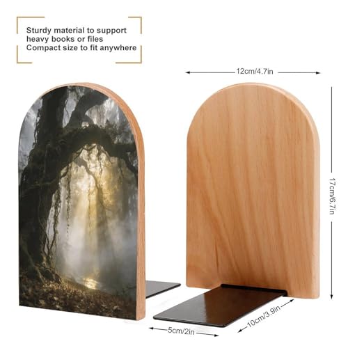 Sujetalibros de madera para evitar caídas de libros pesados en estanterías 3