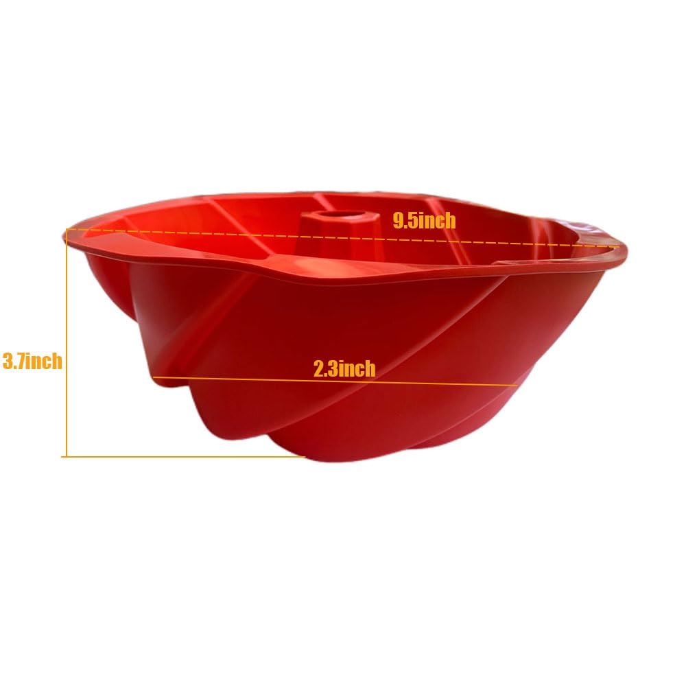 SHUYUNGE Spiral Cake Mold Trays Fluted Round Silicone Baking Molds Pan-Food Grade Baking for Mousse, Jelly,Ice Cream Chiffon Cheesecake Chocolate Brownie Fondant Shaped Cake