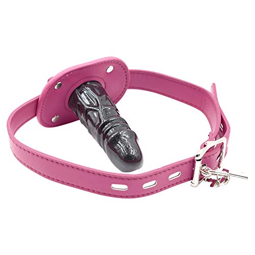 Roluck Snebel Mund Extrem Dildoknebel mit Schloss Knebel Mund Einstellbar Bondage Penisknebel SM Fetish Sexspielzeug (L)