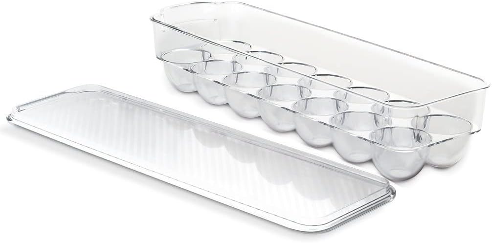 Saganizer egg holder for refrigerator or camping Clear acrylic egg storage