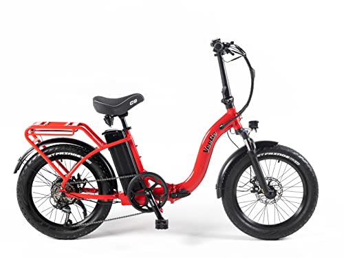 Ride Scoozy VeeGo Semi Fat Electric Bike, Lightweight & Folds in Half, Basket, Rack, Fenders Included, for Adults (48V, 10.4Ah, Red) Ride Scoozy VeeGo Semi Fat Electric Bike, Lightweight & Folds in Half, Basket, Rack, Fenders Included, for Adults (48V, 10.4Ah, Red)