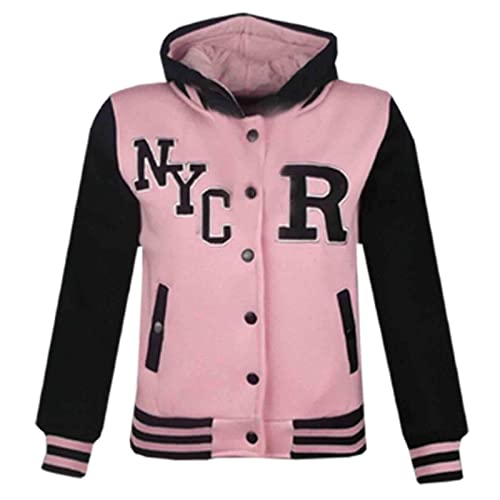 A2Z 4 Kids Enfants Unisexe Filles Garçons Baseball Fox NYC - B.B Jacket Light Pink Fox Style 9-10