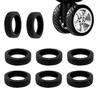 JUGUTA 8Er-Set Silikon-Radschutzabdeckung Für Gepäck Kofferrollen-Schutz Stumm, Rutschfest, Wasserdicht Für Bürostühle Und Die Meisten 8-Spinner-Räder (Schwarz)