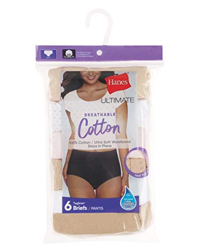 Hanes womens High-waisted Briefs Panties Pack, Lightweight Moisture-wicking Underwear, 6-pack3