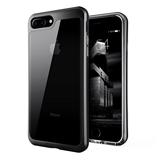 iPhone 7 plus case, Birstin Transparent Case for iPhone 7plus with Clear Slim Hard Plastic Back Plate and Black Shockproof PC Frame (Black)