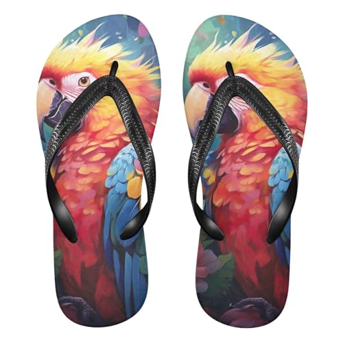 Flower Bird Parrot Flip Flop Beach Summer Casual Sandal for Women & Men Shower Shoes 20856728