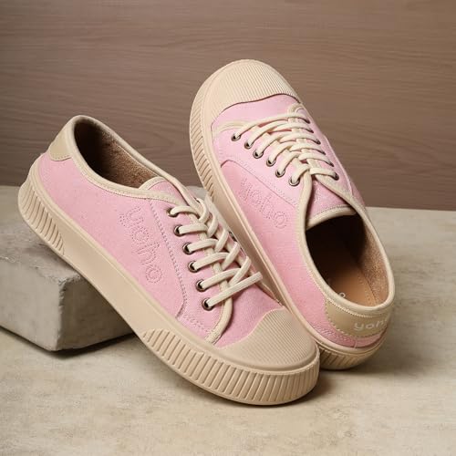 Image of YOHO Canvas CZ Sneakers for Women | Lightweight Casual Shoes | Everyday Comfort, Breathable Fit, Durable Grip Sole, Versatile Slip-On or Lace-Up Style, Trendy