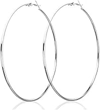 Large silver hoop earrings 70mm | Huge silver hoops | 70mm silver hoops | Thin silver hoop earrings | Big silver hoops