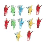 SOIMISS Kleiner Fallschirmspielzeug Soldaten 12 Stück Kinderspielzeug Für Outdoorwurf Spiele Fliegende Fallschirmspringer Spielzeug Für Kinder