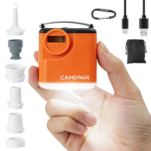CAMDOOR �g�ю� �G�A�[�|���v �d���|���v ���y�� ���� 4.5kPa 300L/����e�ʁy6�̃m�Y�������C�g�t�z�g�ю� �d���|���v USB �[�d�� �o�b�e���[�t�� 2400mAh ���^ �G�A�}�b�g���X�E�^��܁E�����ւȂǂɓK�p �G�A�[�}�b�g ��C